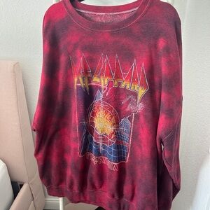 Urban Outfitters Def Leppard Pyromania Tie-Dye Crew Neck